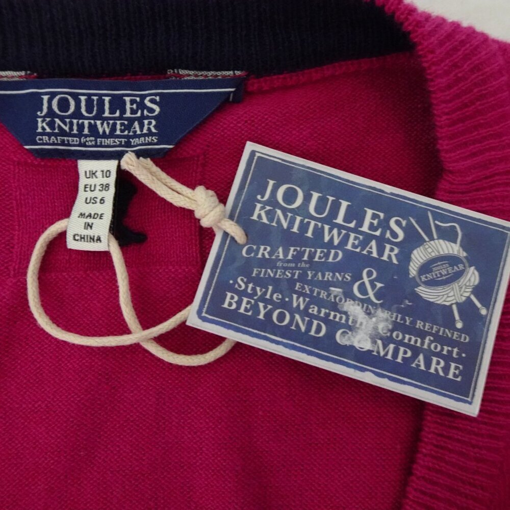 Joules Knitwear Miranda Sweater Pullover Pink with Dachshund Women's Size 6 - Picture 7 of 12